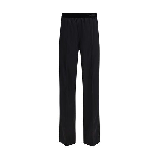Pantaloni casual in seta nera Tom Ford