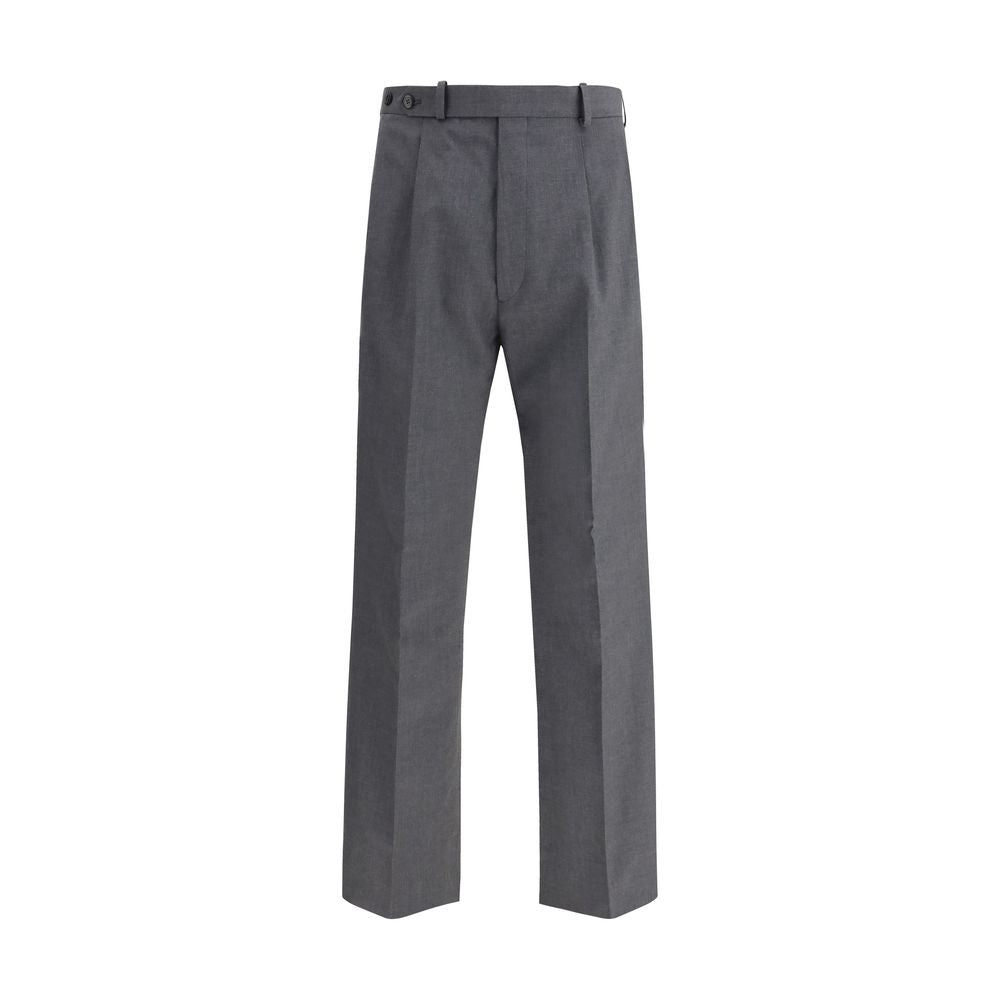 Pantaloni eleganti in lana grigia Prada