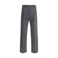 Pantaloni eleganti in lana grigia Prada