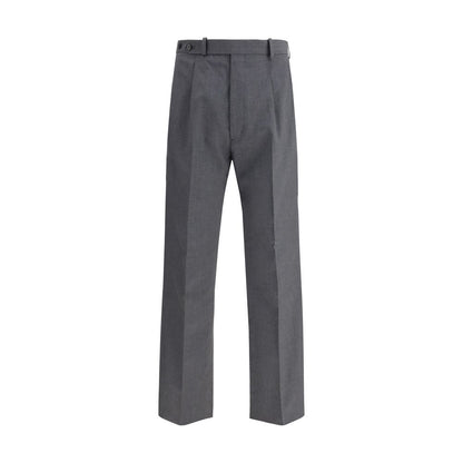 Pantaloni eleganti in lana grigia Prada