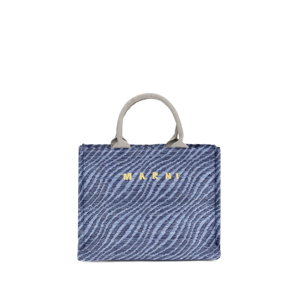 Borsa a tracolla in tessuto blu Marni