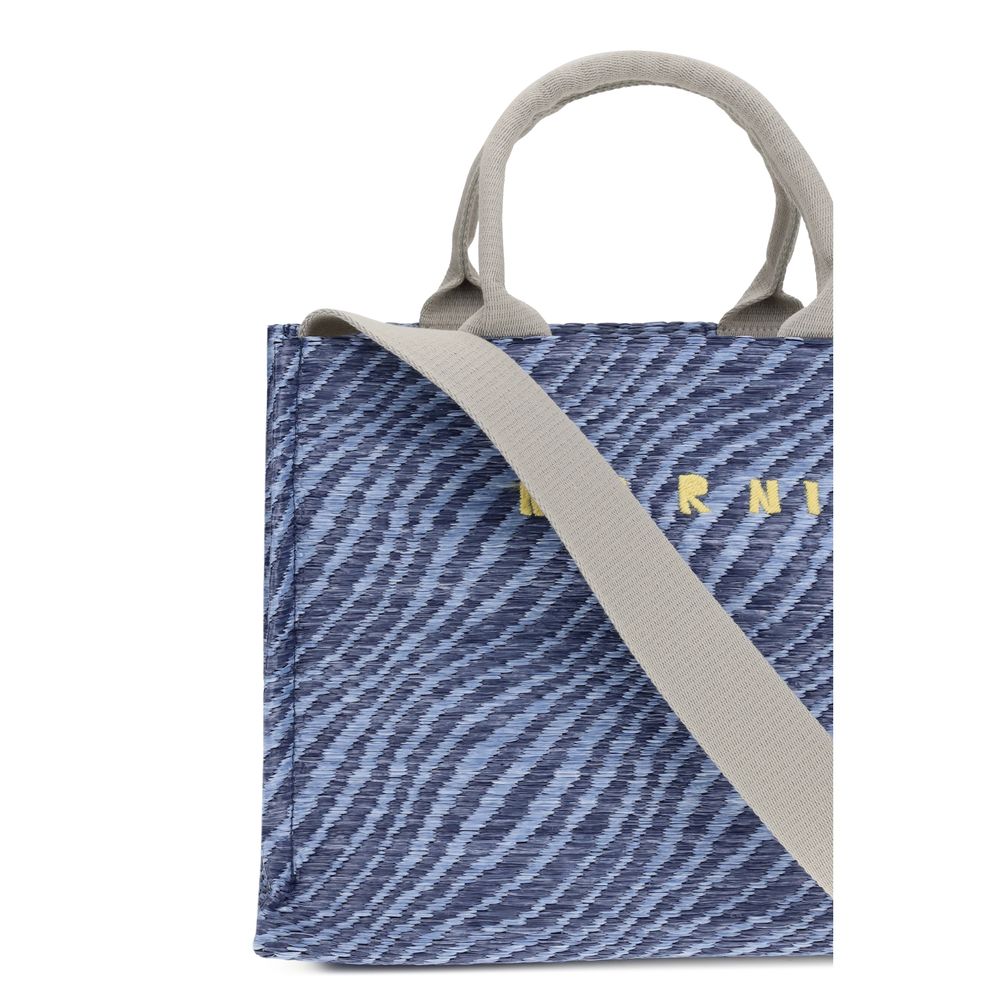 Borsa a tracolla in tessuto blu Marni