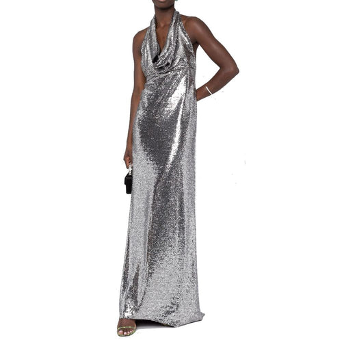 BLANCA VITA Vestido de cóctel plateado de elastano