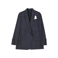 Giacche e cappotto in lana vergine blu Brunello Cucinelli