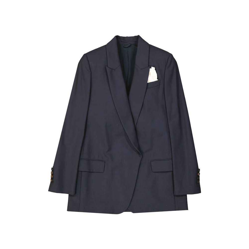 Giacche e cappotto in lana vergine blu Brunello Cucinelli