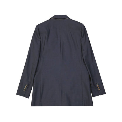 Giacche e cappotto in lana vergine blu Brunello Cucinelli