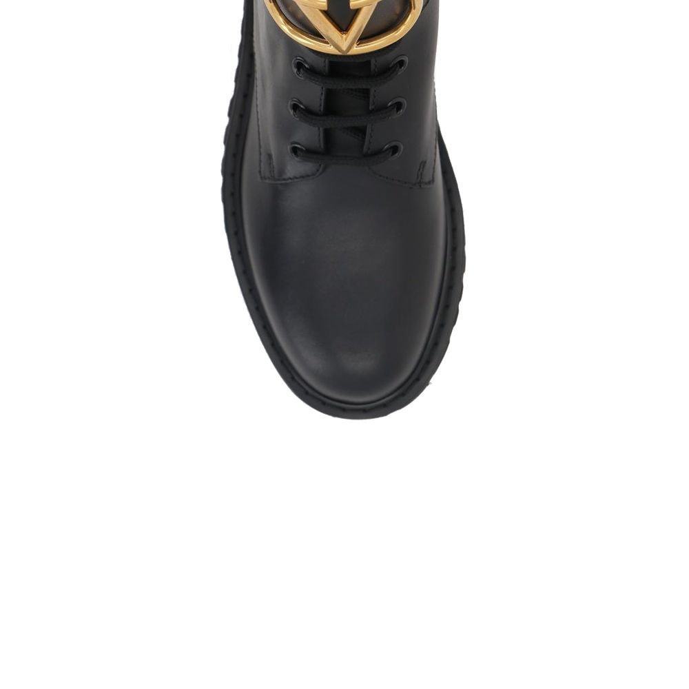 Bottes à lacets Valentino Garavani en veau noir