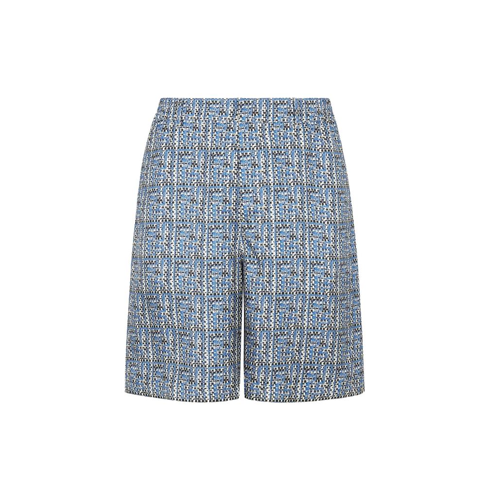 Short et mini-short en soie bleue Fendi
