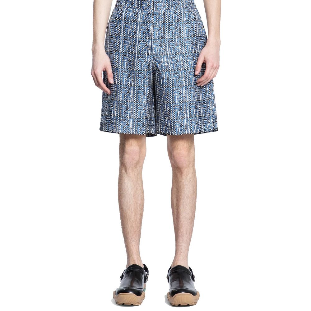 Short et mini-short en soie bleue Fendi