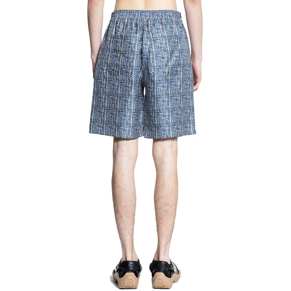 Short et mini-short en soie bleue Fendi