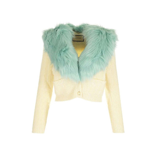 Cardigan Gucci in lana bianca