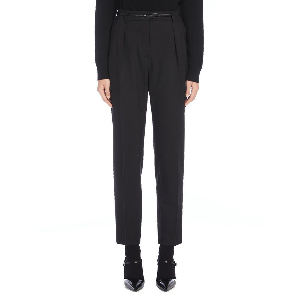 Pantaloni eleganti in elastan nero Max Mara