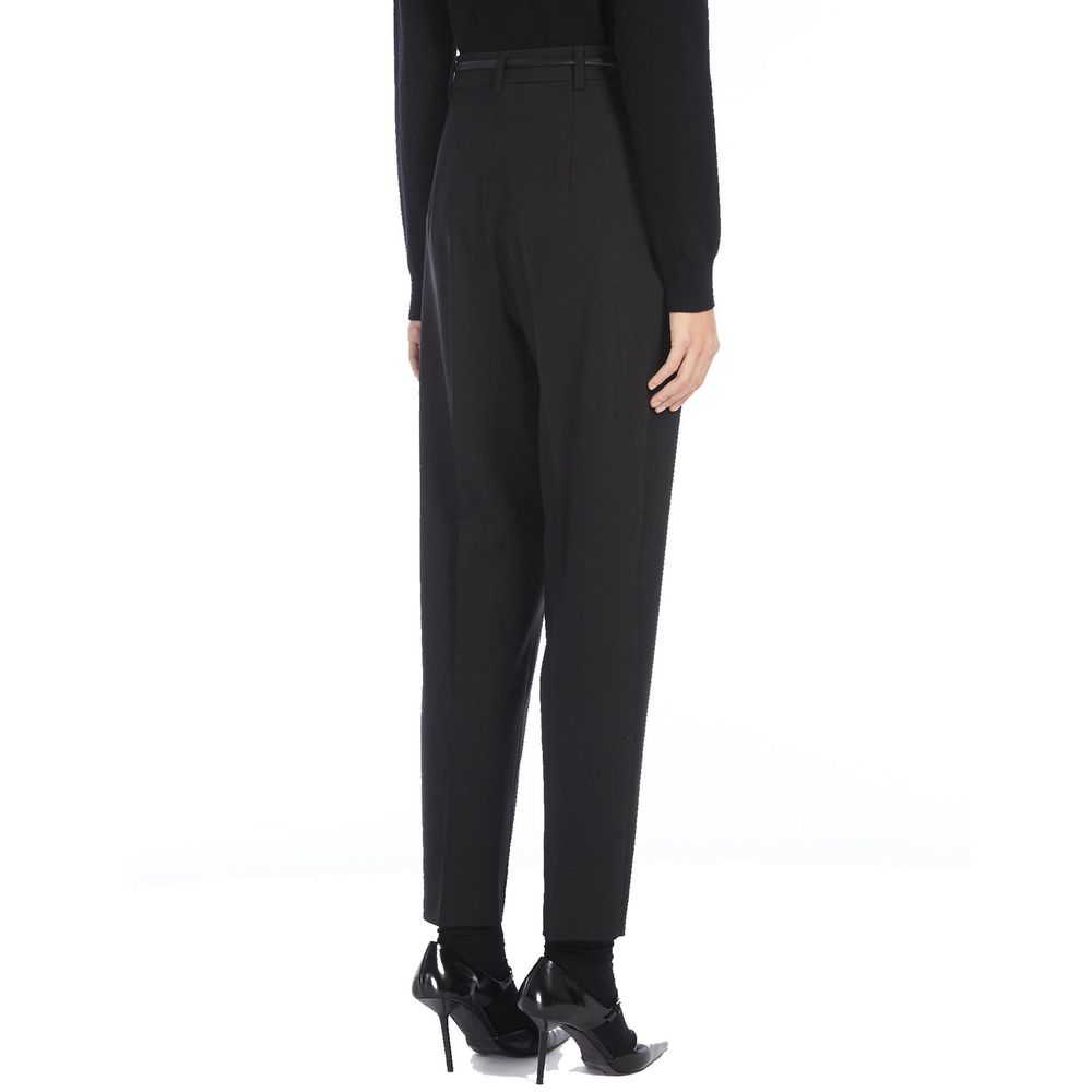 Pantaloni eleganti in elastan nero Max Mara