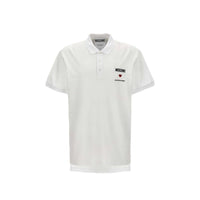 Polo in cotone bianco Moschino Couture