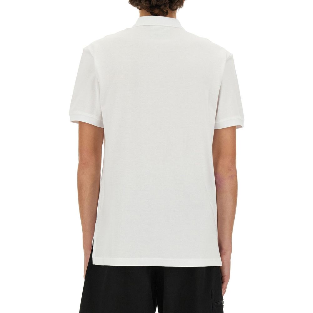 Polo in cotone bianco Moschino Couture