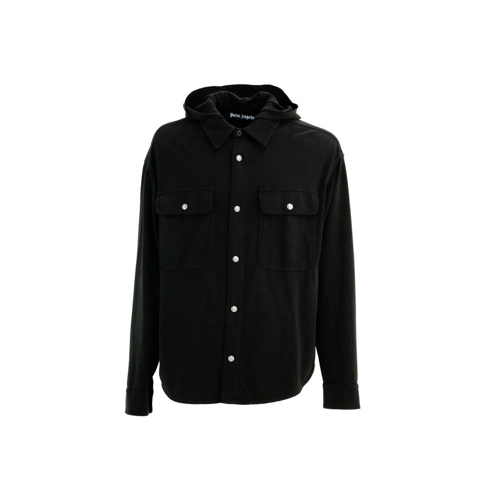 Camicia Palm Angels in denim nera