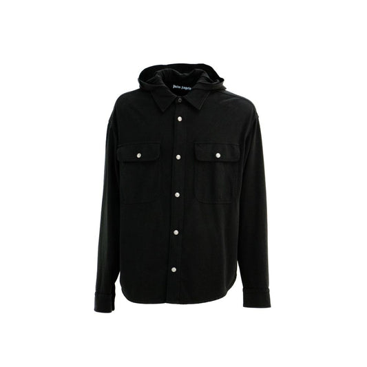 Camicia Palm Angels in denim nera