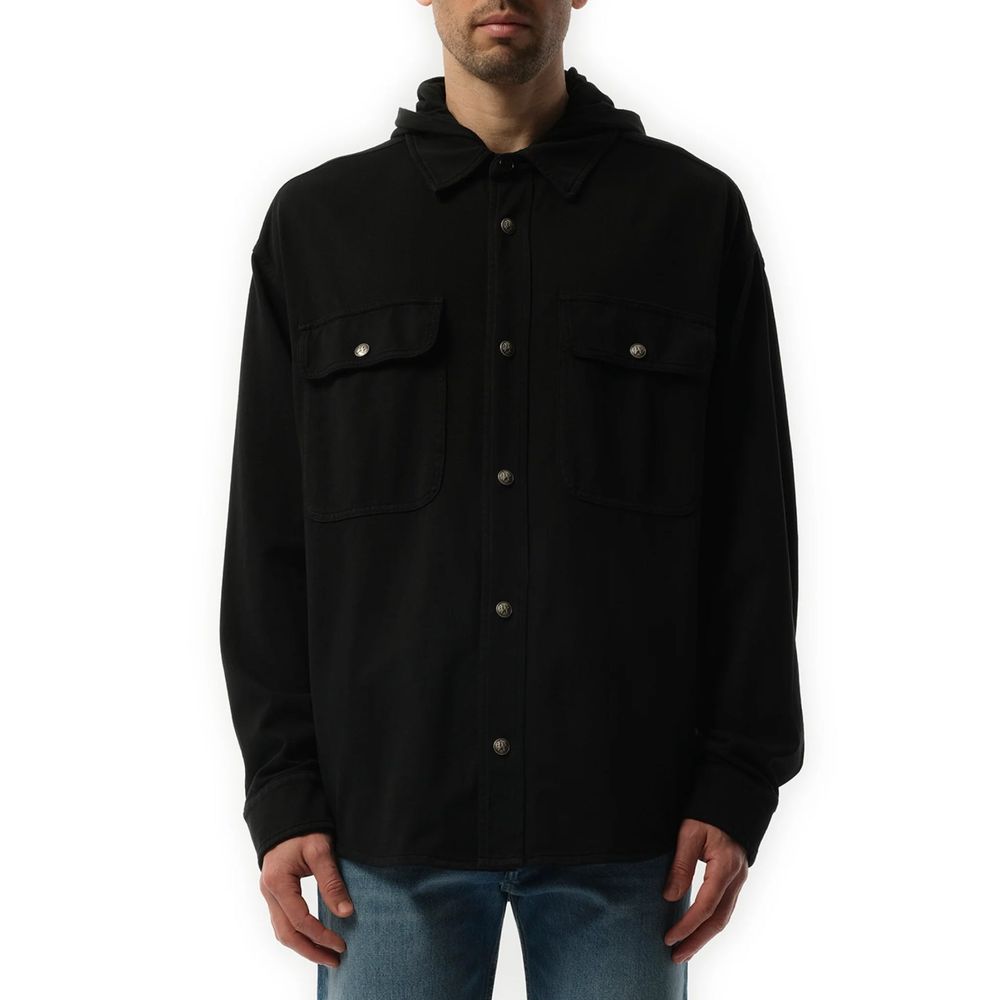 Camicia Palm Angels in denim nera