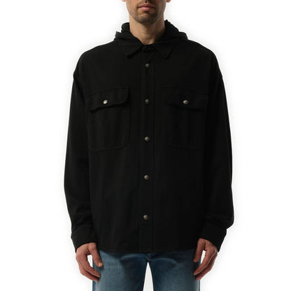 Camicia Palm Angels in denim nera
