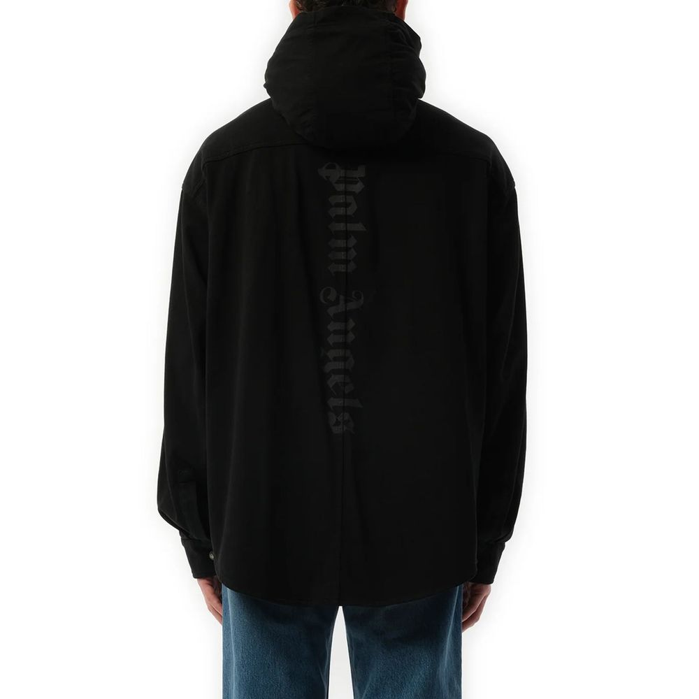 Camicia Palm Angels in denim nera