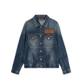 Palm Angels Giacca in denim di cotone blu