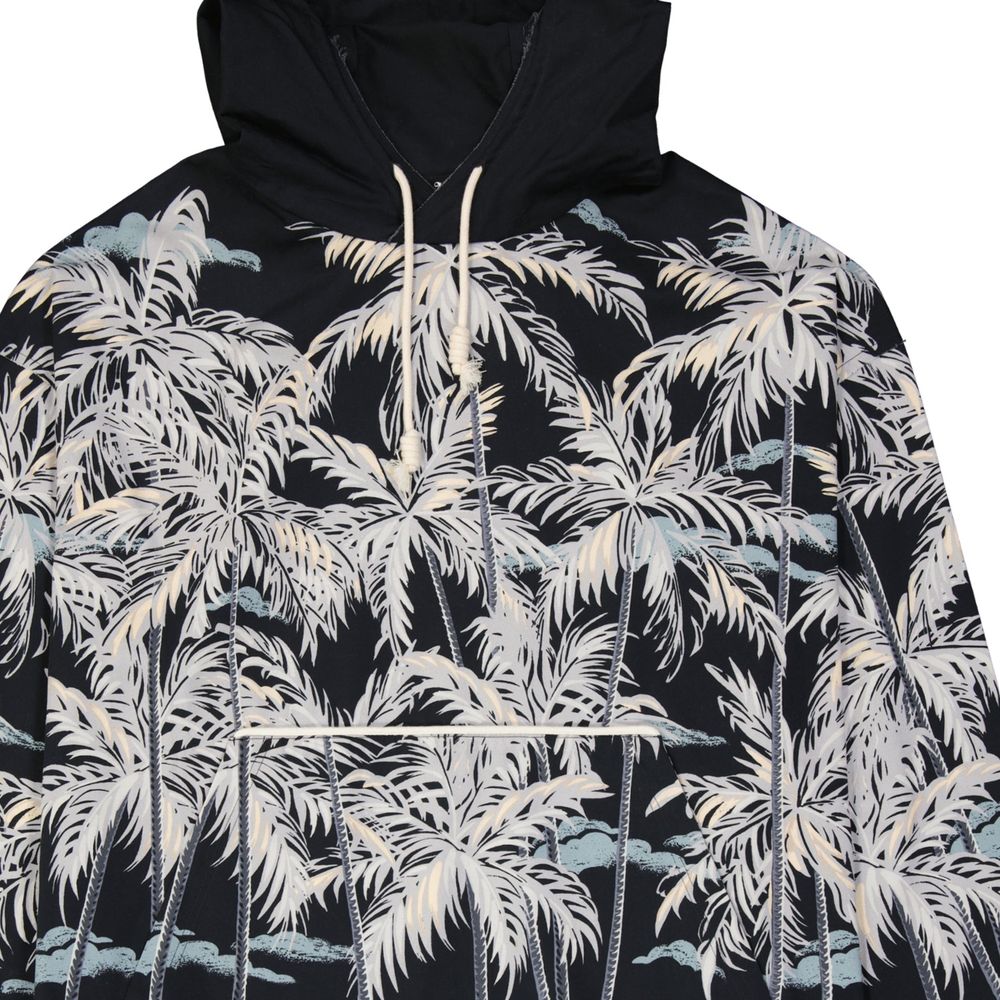 Camicia fantasia Palm Angels nera in cotone