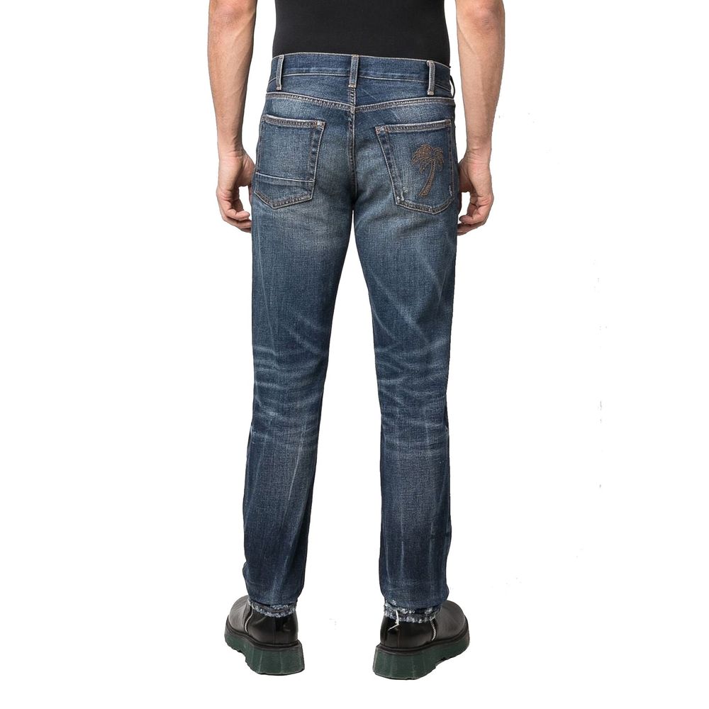 Jean droit en coton bleu Palm Angels