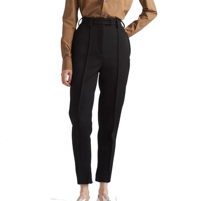 Prada Pantaloni Casual Neri in Lana Vergine