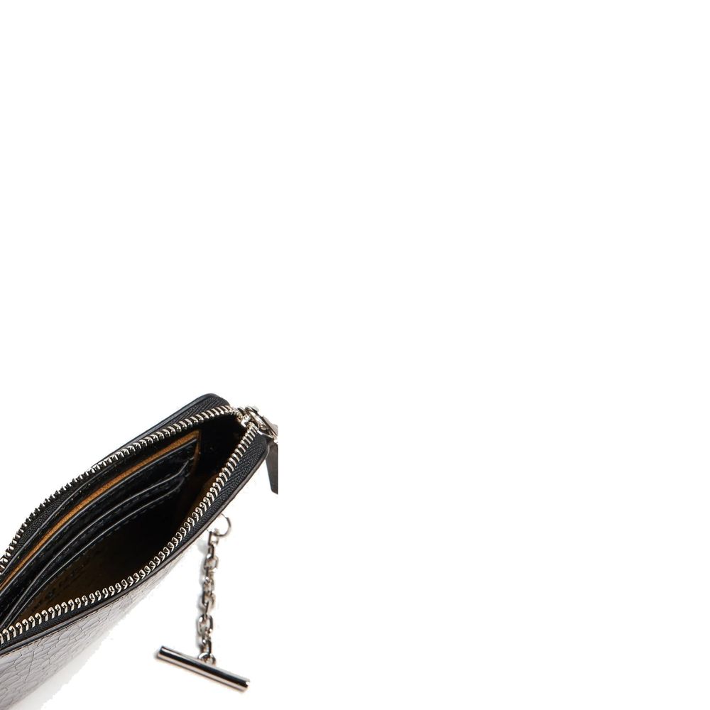 Pochette Alexander McQueen en cuir de veau noir
