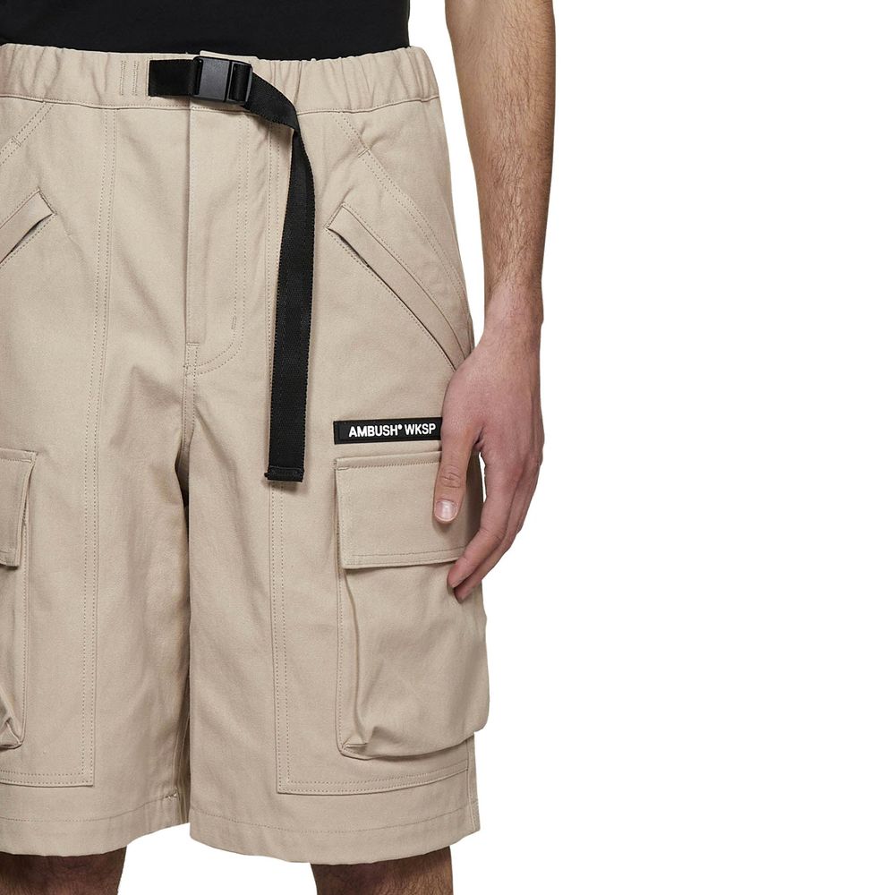 Shorts bermudas en coton beige Ambush