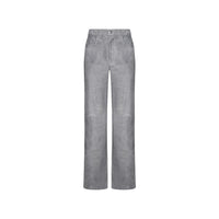 Pantalon en cuir gris Amiri