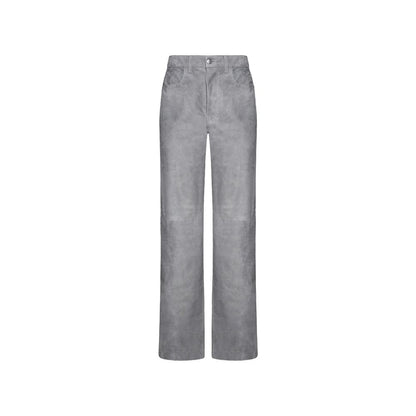 Pantalon en cuir gris Amiri