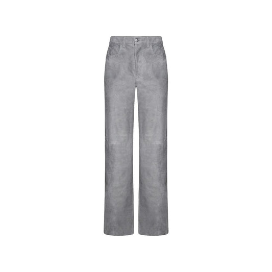 Pantaloni in pelle grigi Amiri