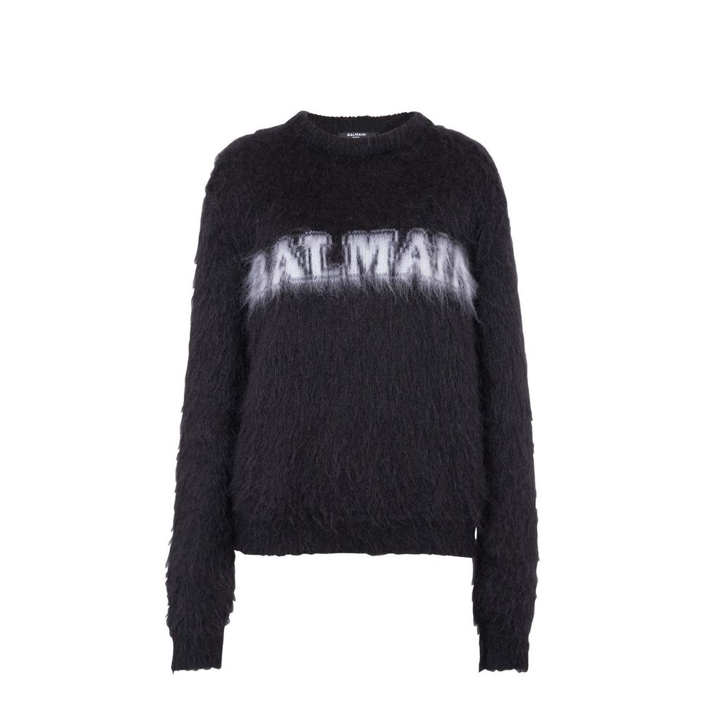 Felpa Balmain in mohair nera