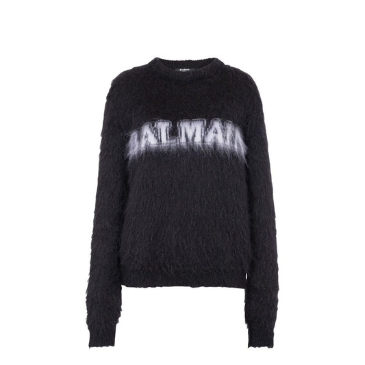 Felpa Balmain in mohair nera