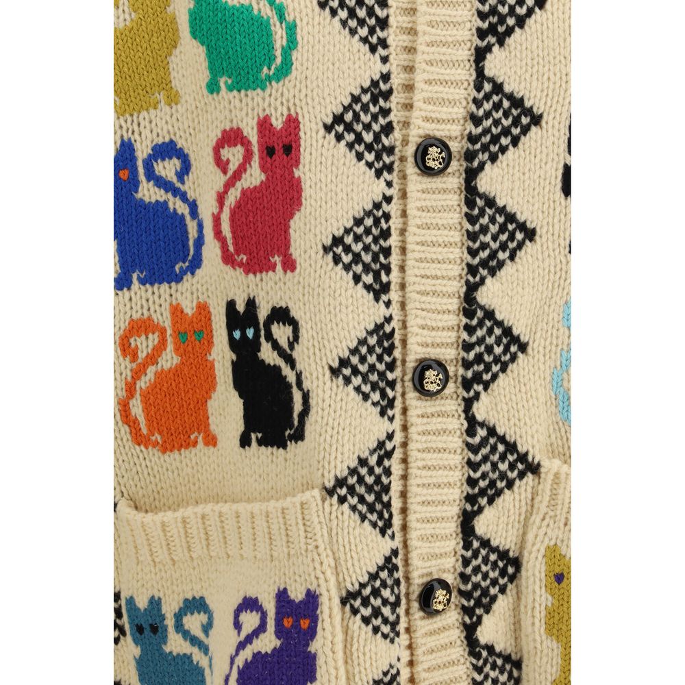 Cardigan Valentino in pile di lana multicolore