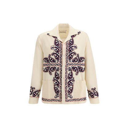 Chemise en soie à motif Baziszt beige