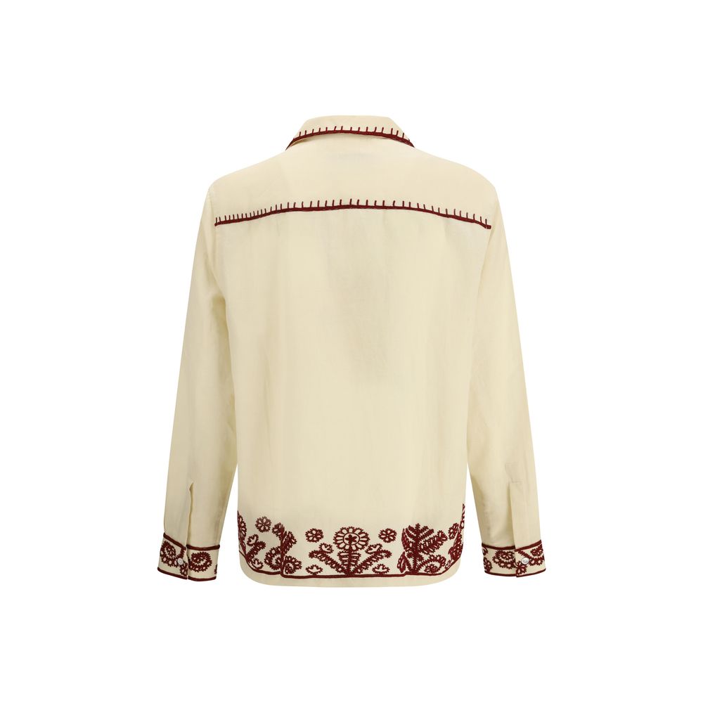Chemise Baziszt en chanvre à motif beige