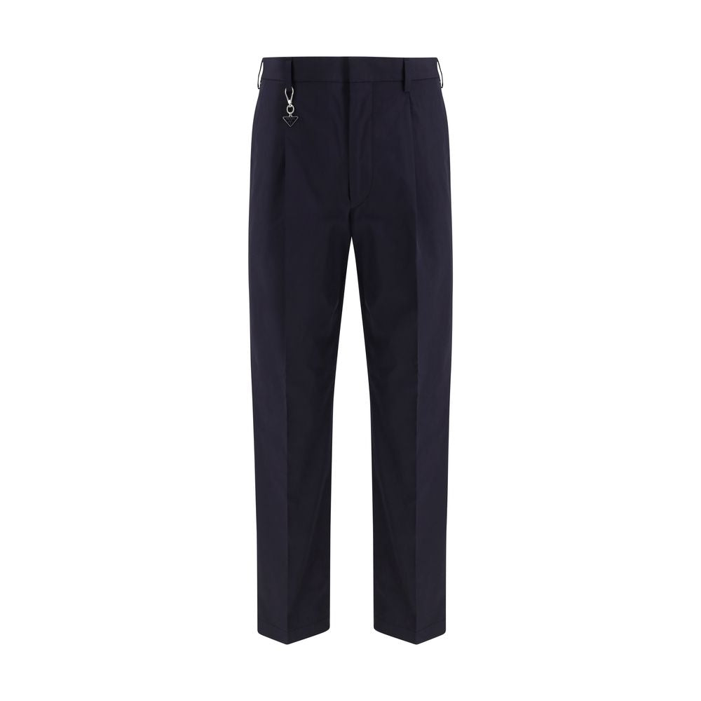 Pantaloni Casual Prada in Cotone Blu
