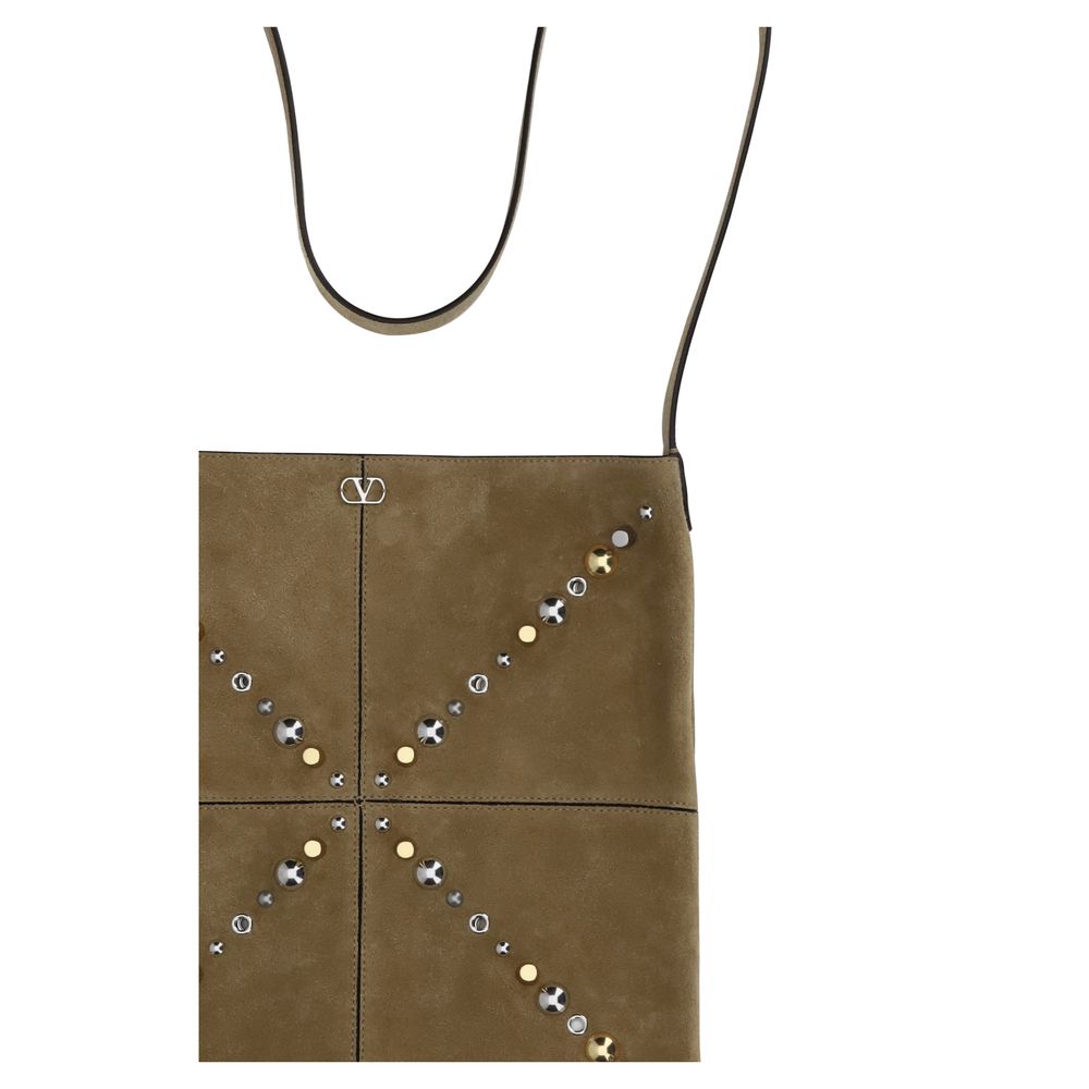 Sac bandoulière Valentino Garavani Bos Taurus en cuir de veau beige