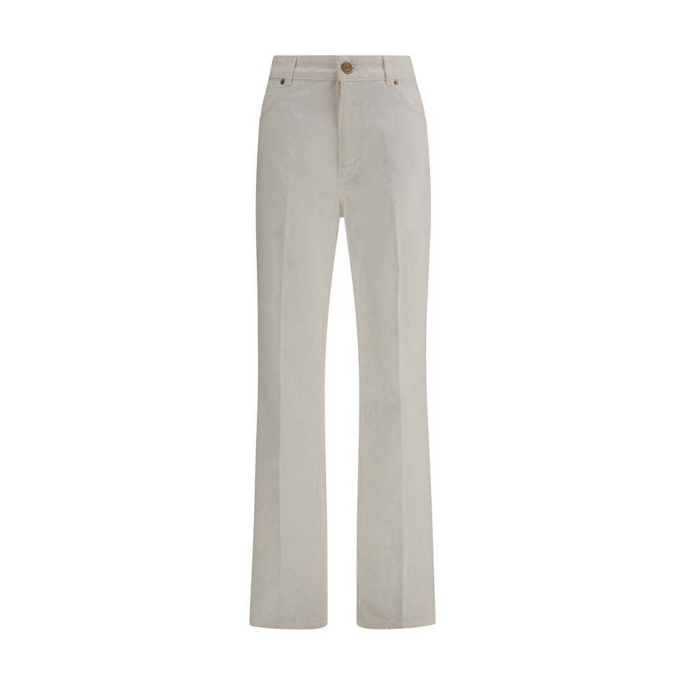Jeans Balmain dritti in cotone bianchi