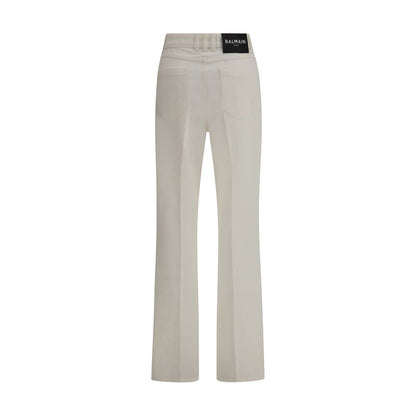 Jeans Balmain dritti in cotone bianchi