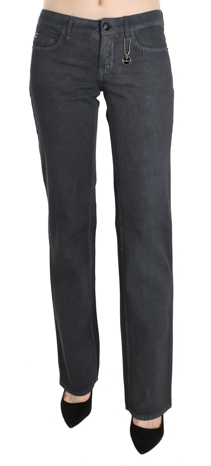 Costume National Pantaloni Jeans Dritti a Vita Bassa Grigio