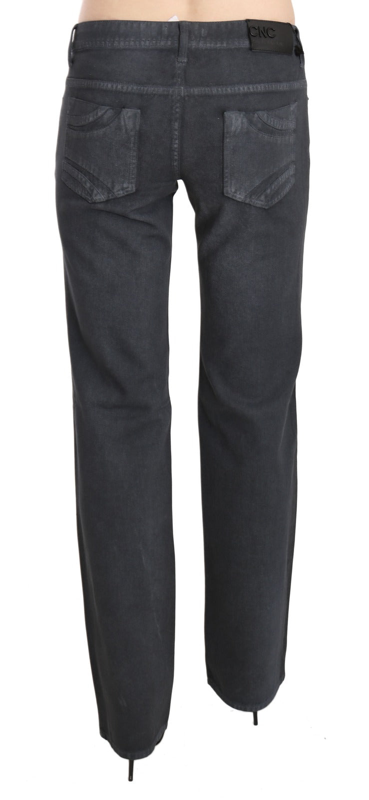 Costume National Pantaloni Jeans Dritti a Vita Bassa Grigio