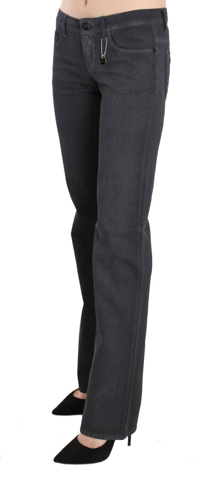 Costume National Pantaloni Jeans Dritti a Vita Bassa Grigio