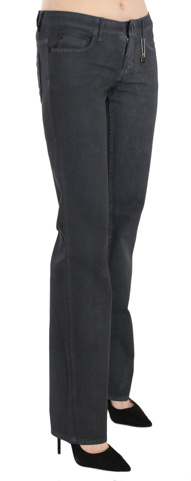 Costume National Pantaloni Jeans Dritti a Vita Bassa Grigio