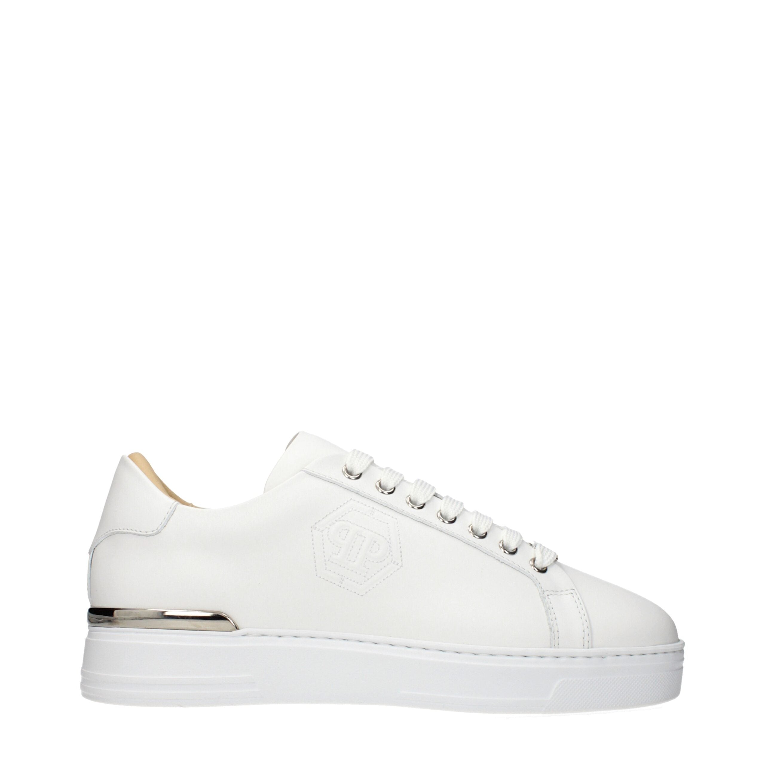 Baskets basses en cuir blanc Philipp Plein