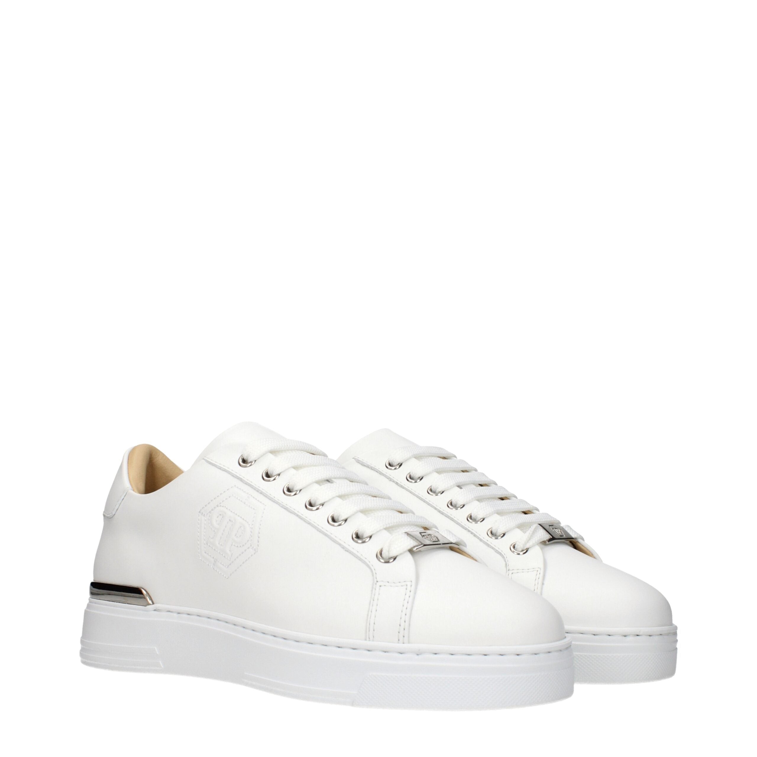 Baskets basses en cuir blanc Philipp Plein