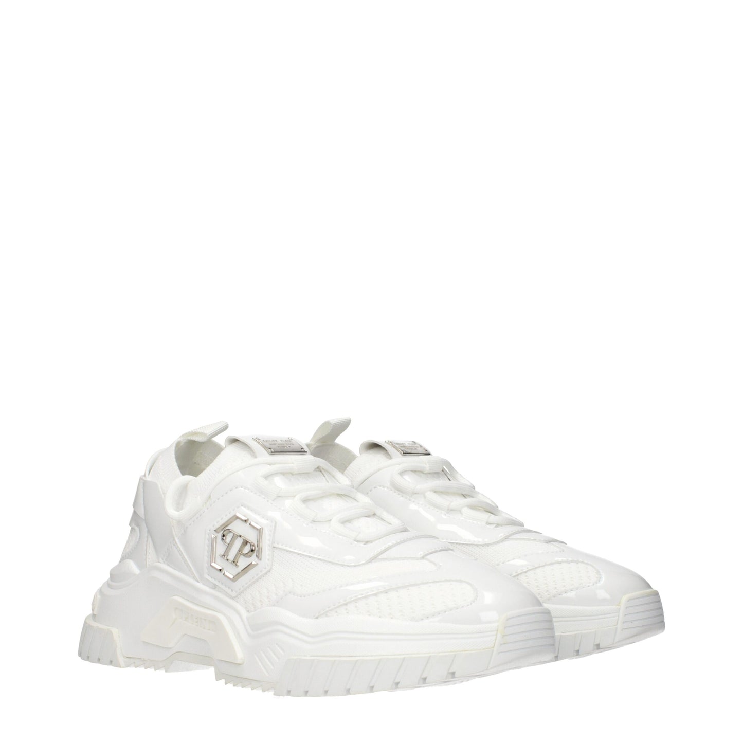 Philipp Plein Sneakers Basse in Tessuto Bianco