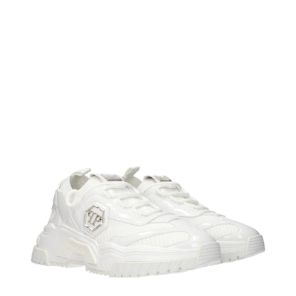 Philipp Plein Sneakers Basse in Tessuto Bianco